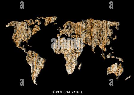 Environ esquissé carte du monde comme des concepts d'affaires global Banque D'Images