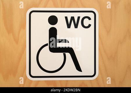 Affiche avec une icône pour une salle de bain pour les personnes handicapées Banque D'Images