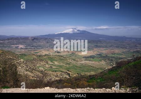 Campagne autour de l'Etna en Sicile, Italie Banque D'Images