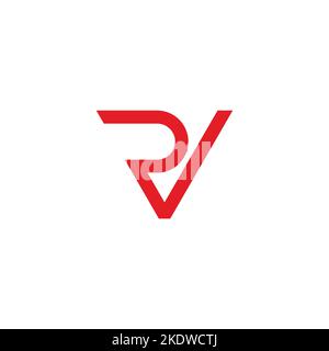lettre rv rouge simple clean géométrique logo vecteur Illustration de Vecteur