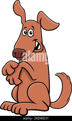 Illustration de dessin animé du personnage de l'animal comique Happy Brown Dog Illustration de Vecteur