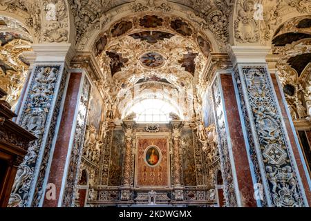 L'intérieur de l'église du Gesu (également connue sous le nom de Casa Prodessa), Palerme, Sicile, Italie. Banque D'Images