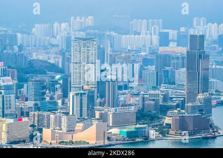 Vue sur la ville de Hong Kong peak Banque D'Images