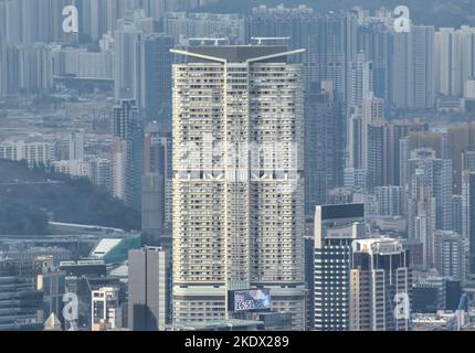 Vue sur la ville de Hong Kong peak Banque D'Images