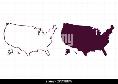 carte dessinée à la main de l'illustration des caniche des états-unis Illustration de Vecteur