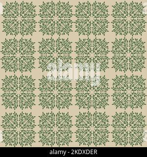 Motif sans couture avec ornement de feuilles vertes abstraites sur fond vert clair. Papier peint à motif fleuri. Modèle pour la conception de votre intérieur. Banque D'Images