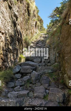 Près du sommet de Platteklip gorge sentier de randonnée jusqu'au sommet de Table Mountain au Cap Banque D'Images