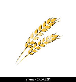 Icône blé. Enseigne en pica à pointe d'oreille. Dessin animé vectoriel dessiné à la main Illustration de Vecteur