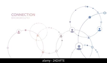Arrière-plan du réseau.Connexions avec des icônes de points, de lignes et de personnes.Illustration vectorielle Illustration de Vecteur