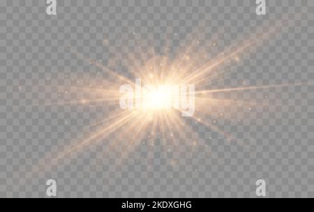 Des étoiles brillantes. Lumières vectorielles dorées et étincelles isolées. Illustration vectorielle Illustration de Vecteur