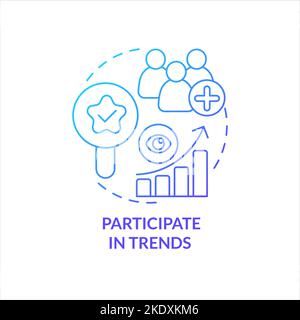 Participez à l'icône du concept de gradient bleu de tendances Illustration de Vecteur
