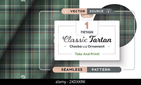 Motif militaire Tartan sans couture, texture militaire, tissu écossais à carreaux Illustration de Vecteur