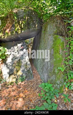 L'Autriche, la dite Hohl-Felsen - Hollow Rock - une merveille naturelle avec l'écosite de roche, un matériau particulièrement résistant, partie de la Koralm Kristall Banque D'Images