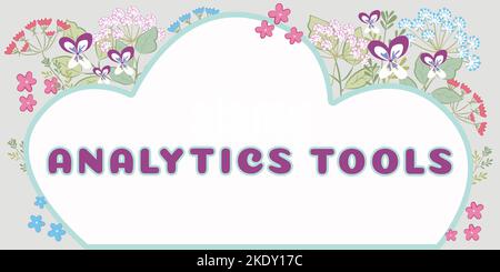 Écriture affichage de texte Outils d'analyse, Business présente des éléments de logiciel d'analyse d'application Web utilisés pour surveiller Banque D'Images