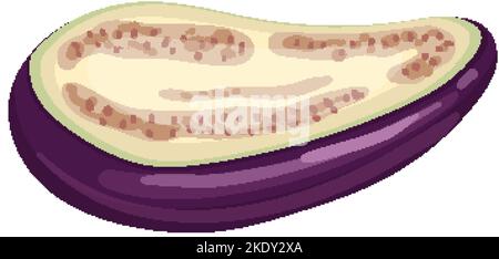 illustration vectorielle de dessin animé coupée en aubergine Illustration de Vecteur