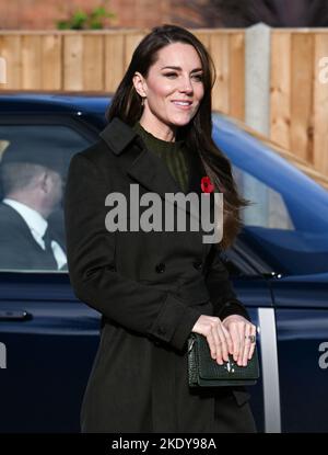 Londres, Royaume-Uni. 09th novembre 2022. 9 novembre 2022. Londres, Royaume-Uni. La princesse de Galles, présidente de l'Alliance pour la santé mentale maternelle, arrive au Centre Colham Manor ChildrenÕs à Hillingdon. Crédit : Doug Peters/Alamy Live News Banque D'Images