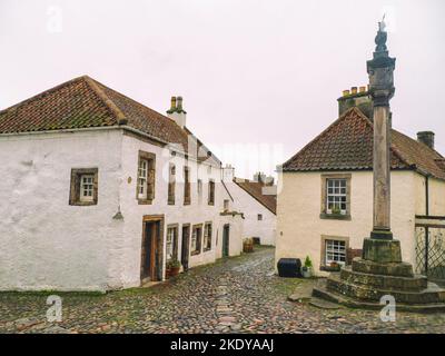 Mercat Cross Square à Culross Village, Écosse Banque D'Images