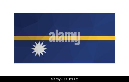 Illustration vectorielle. Symbole officiel de Nauru. Drapeau national avec étoile blanche, bande jaune sur fond bleu. Design créatif en poly basse avec Illustration de Vecteur