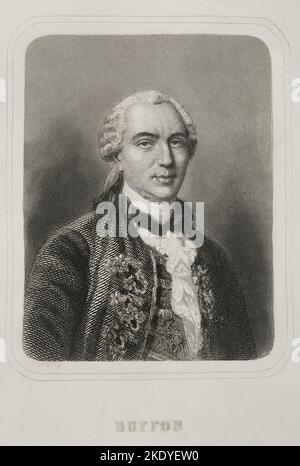 Georges-Louis Leclerc (1707-1788), comte de Buffon. Naturaliste français. Portrait. Gravure par Geoffroy. 'Historia Universal', par César Cantú. Volume VI 1857. Banque D'Images