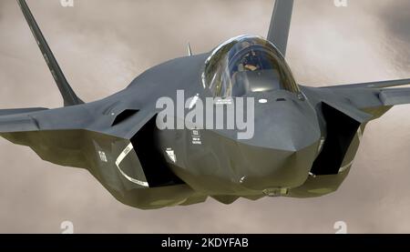 F-35 avion de combat moderne de cinquième génération-3D Illustration Banque D'Images