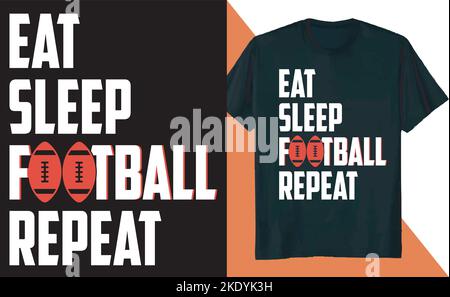 Motif t-shirt « Eat Sleep football Repeat » sur le thème du baseball Illustration de Vecteur