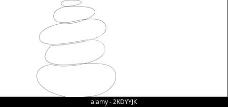 Dessin continu d'une ligne de pierres empilées. Illustration vectorielle Illustration de Vecteur