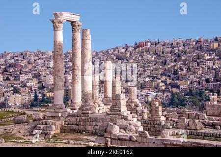 Temple de Hercule Citadelle Amman Jordanie Banque D'Images