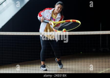 Rijeka, Croatie. 09th novembre 2022. Ana Konjuh de Croatie pendant la Journée des enfants avant le match de la coupe du Roi Billie Jean entre la Croatie et l'Allemagne, sur 9 novembre 2022 à Rijeka, Croatie. Photo: Nel Pavletic/PIXSELL Credit: Pixsell photo & Video Agency/Alay Live News Banque D'Images