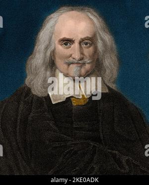 Thomas Hobbes 1588-1679 philosophe anglais et théoricien politique. Banque D'Images