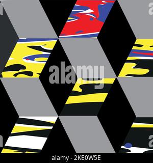 Motif abstrait et vectoriel cubique. Illustration de Vecteur