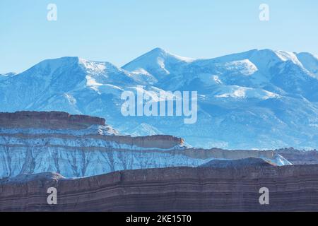 Hiver dans l'Utah, États-Unis. Beaux paysages insolites. Banque D'Images