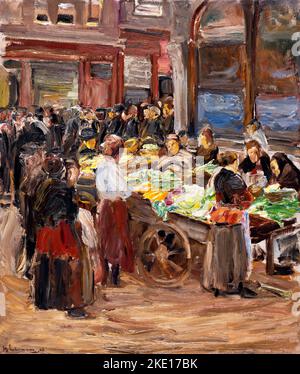 Rue juive d'Amsterdam par Max Liebermann (1847-1935), huile sur bois, 1908 Banque D'Images