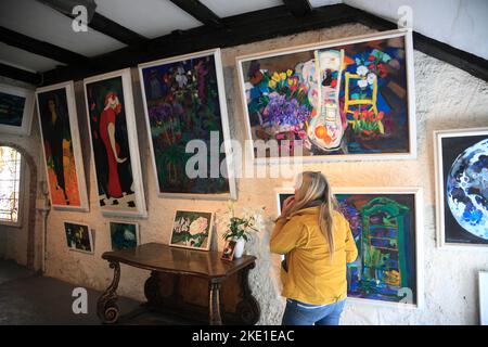 Intérieur de la Bue Barn, Vitte, île de Hiddensee, Mer Baltique côte mecklembourgeoise, Mecklenburg-Ouest Pomerania, Allemagne Banque D'Images