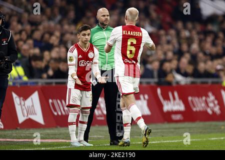 AMSTERDAM - (lr) Francisco Conceicao d'Ajax, Davy Klaassen ou Ajax lors du match néerlandais entre AFC Ajax et vitesse à l'arène Johan Cruijff sur 9 novembre 2022 à Amsterdam, pays-Bas. ANP MAURICE VAN STEEN Banque D'Images