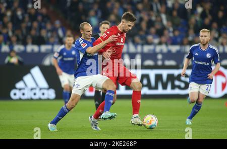 Schalke, Allemagne. 09th Nov, 2022. Mfiro : 09.11.2022, football, 1st ligue, première ligue fédérale 1st, saison 2022/2023, FC Schalke 04 - FSV FSV FSV Mainz 05 duels, Henning Matriciani crédit: dpa/Alay Live News Banque D'Images