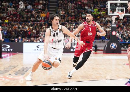 Italie. 09th novembre 2022. EA7 EMPORIO ARMANI MILAN vs. VIRTUS SEGAFREDO BOLOGNA, Turkish Airlines EuroLeague partie de saison régulière 7, 9 novembre 2022. Dans la photo Milos Teodosic Virtus Segafredo Bologna) usage éditorial seulement crédit: Agence de photo indépendante/Alamy Live News Banque D'Images