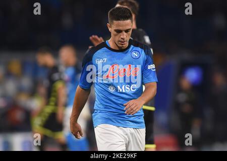 Naples, Italie. 8 novembre 2022. Giacomo Raspadori de SSC Napoli semble abattu lors de la série Un match entre SSC Napoli et Empoli FC au Stadio Diego Armando Maradona Naples Italie le 08 novembre 2022. Credit:Franco Romano/Alamy Live News Banque D'Images