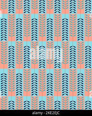 Motif vectoriel sans couture, thème botanique, couleurs vives Illustration de Vecteur