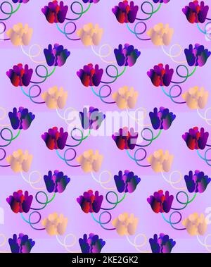 Décoration vectorielle sans couture de fleurs - tulipes, pivoines Illustration de Vecteur