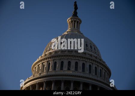 Washington, États-Unis. 09th novembre 2022. Une vue générale du Capitole des États-Unis, à Washington, DC, mercredi, 9 novembre, 2022. (Graeme Sloan/Sipa USA) Credit: SIPA USA/Alay Live News Banque D'Images