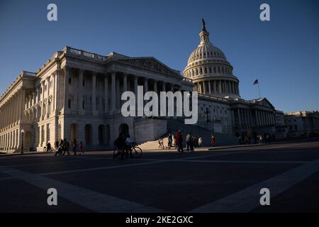 Washington, États-Unis. 09th novembre 2022. Une vue générale du Capitole des États-Unis, à Washington, DC, mercredi, 9 novembre, 2022. (Graeme Sloan/Sipa USA) Credit: SIPA USA/Alay Live News Banque D'Images