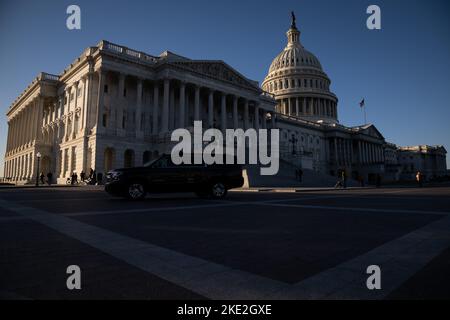 Washington, États-Unis. 09th novembre 2022. Une vue générale du Capitole des États-Unis, à Washington, DC, mercredi, 9 novembre, 2022. (Graeme Sloan/Sipa USA) Credit: SIPA USA/Alay Live News Banque D'Images