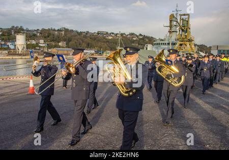 Cork Gardai Centenary Parade, pour marquer l'arrivée du Gardai à la ville, il y a 100 ans. Défilé a eu lieu le 2022 novembre. Banque D'Images