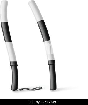 Résumé Illustration d'une longue baguette en caoutchouc noir. Bat. De police Les truncheons de sécurité. Bâton de police Illustration de Vecteur