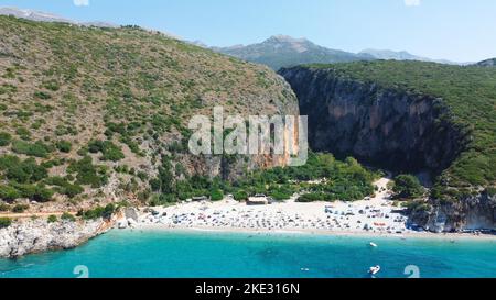 Plage de Gjipe - Riviera albanaise [Drone] Banque D'Images