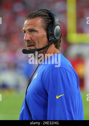 6 novembre 2022 ; Tampa, FL États-Unis ; Greg Olson, assistant offensif senior des Los Angeles Rams, lors d'un match de la NFL au Raymond James Stadium. Les Buccaneers battent les Rams 16-13. (Steve Jacobson/image du sport) Banque D'Images