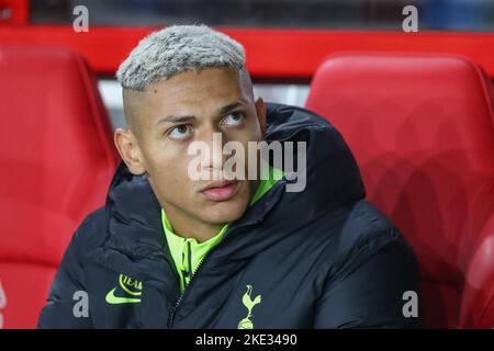 Nottingham, Royaume-Uni. 09th novembre 2022. Richarlison #9 de Tottenham Hotspur pendant le match de la coupe Carabao la forêt de Nottingham contre Tottenham Hotspur à City Ground, Nottingham, Royaume-Uni, 9th novembre 2022 (photo de Gareth Evans/News Images) à Nottingham, Royaume-Uni le 11/9/2022. (Photo de Gareth Evans/News Images/Sipa USA) Credit: SIPA USA/Alay Live News Banque D'Images