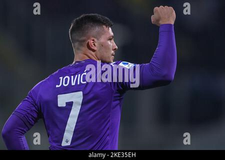 Florence, Italie. 09th novembre 2022. Luka Jovic (ACF Fiorentina) célèbre après avoir marquant un but pendant l'ACF Fiorentina vs US Salernitana, football italien série A match à Florence, Italie, 09 novembre 2022 Credit: Independent photo Agency/Alay Live News Banque D'Images