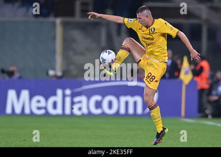 Florence, Italie. 09th novembre 2022. Lorenzo Pirola (US Salernitana) pendant l'ACF Fiorentina vs US Salernitana, football italien série A match à Florence, Italie, 09 novembre 2022 Credit: Independent photo Agency/Alay Live News Banque D'Images