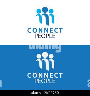 Modèle de conception du logo People Connect. Logo de connexion pour les entreprises Illustration de Vecteur